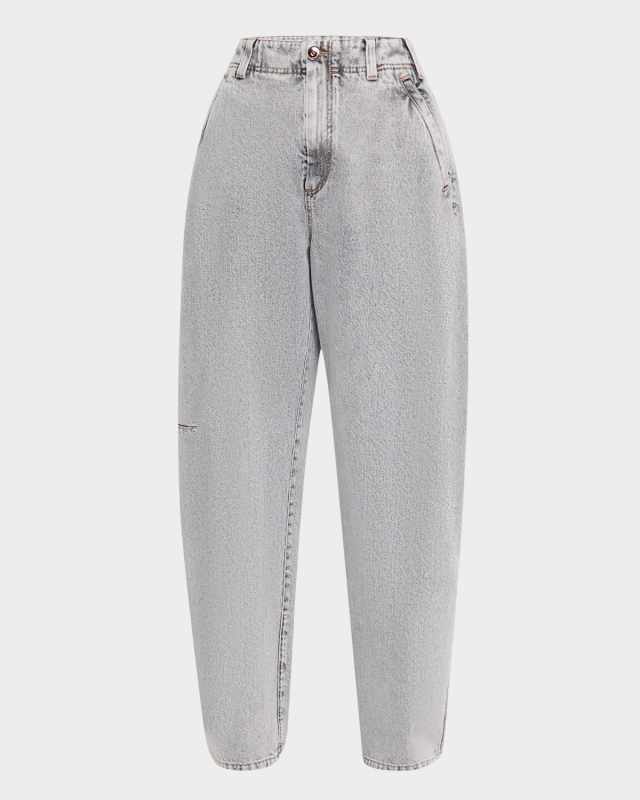 Denim Curve Pants, Grey